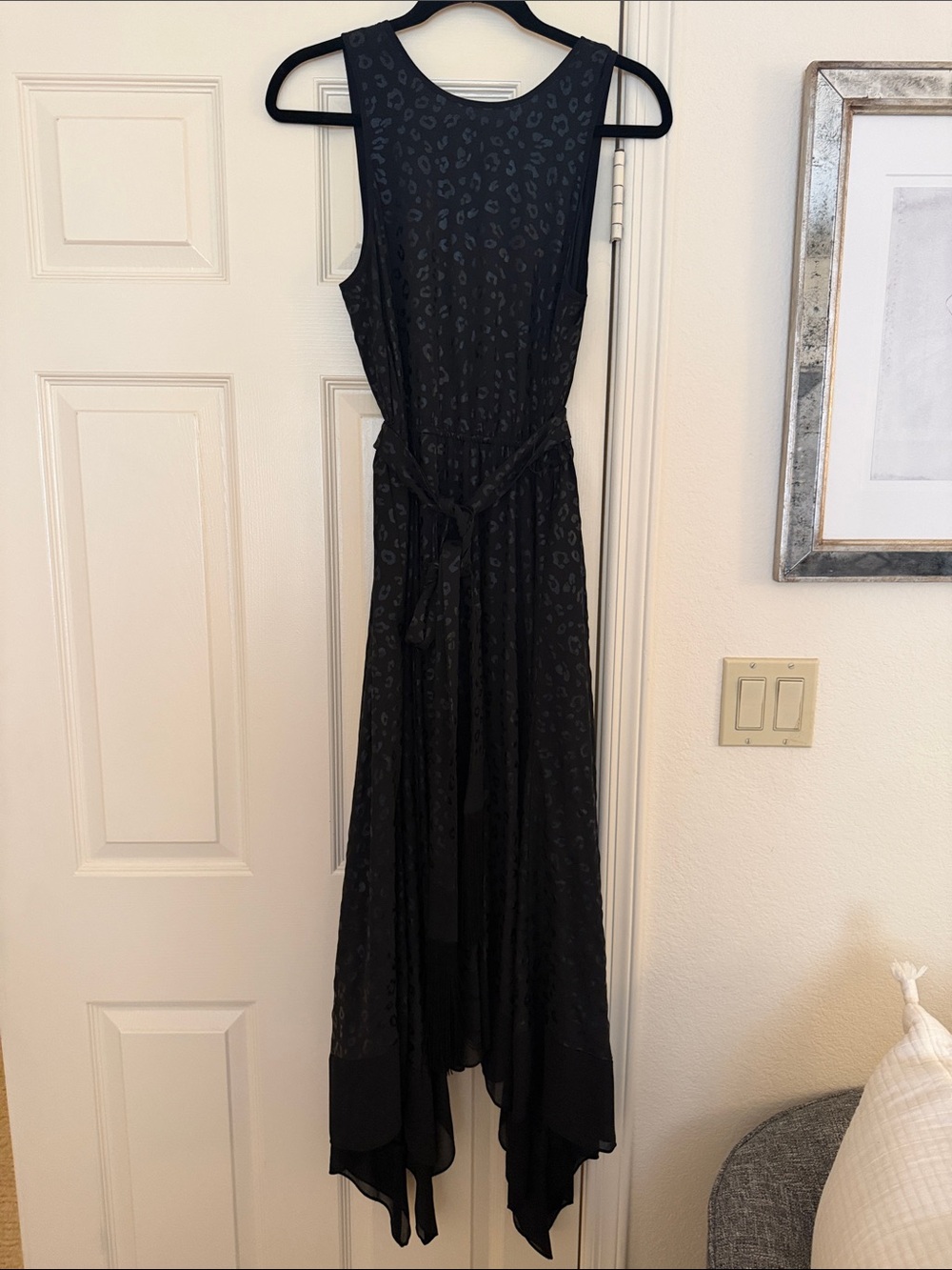 Michael Kors Black Handkerchief-Hem Sleeveless Dress